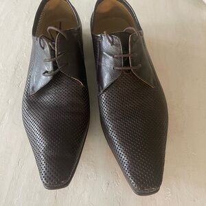 Polling  Men's Brown Leather Dress Shoes